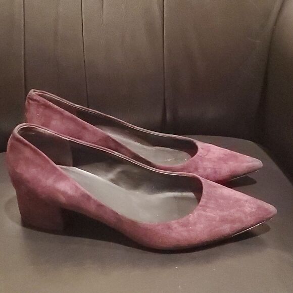 VIA SPIGA Eggplant Suede Heels - Size 8.5 - Picture 1 of 7